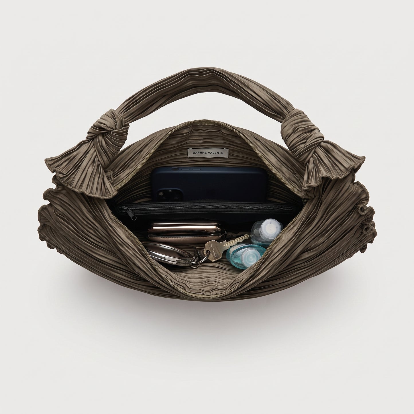 Pleated Crescent Shoulder Bag