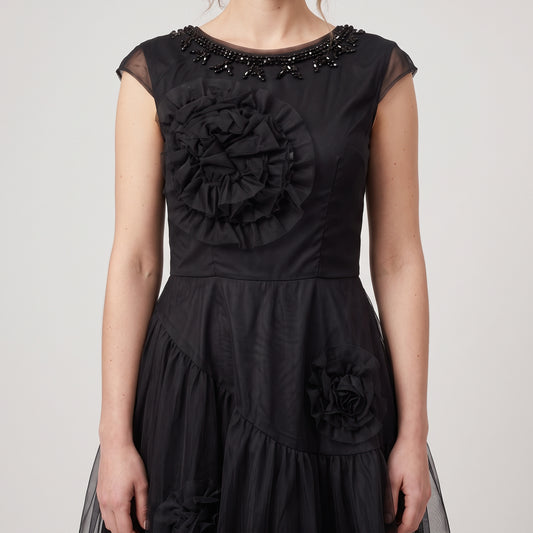 Embellished Tulle Floral Dress
