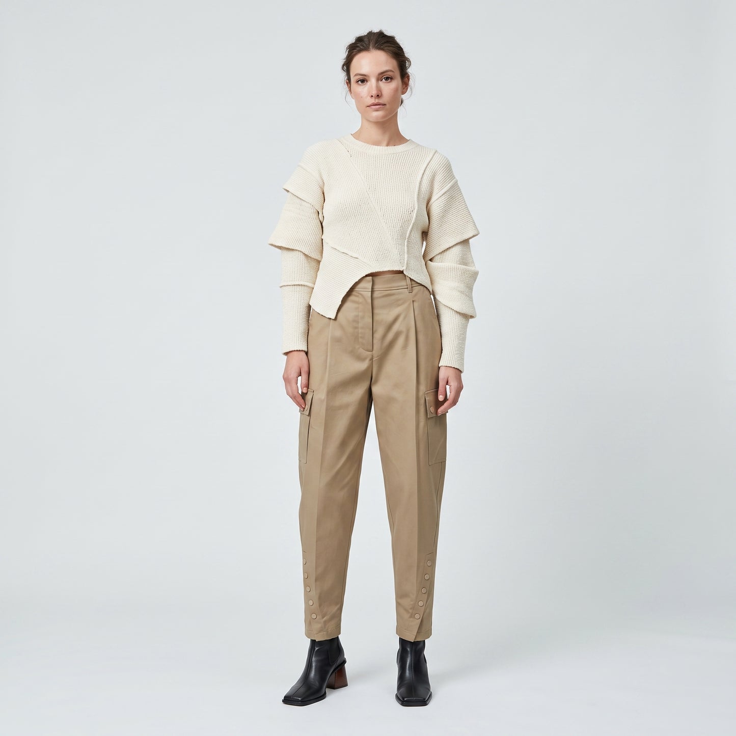 Tailored High-Rise Cargo Trousers