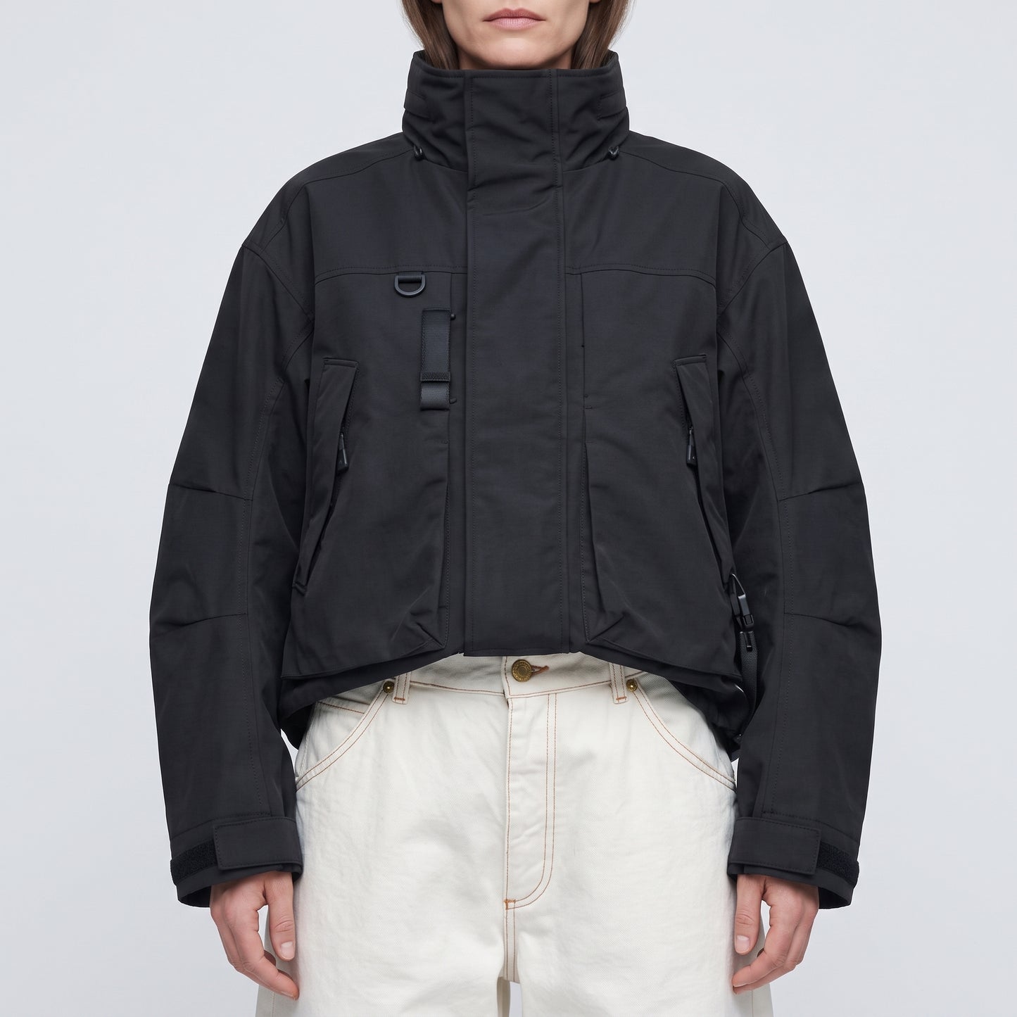 High-Waisted Off-White Barrel Jeans