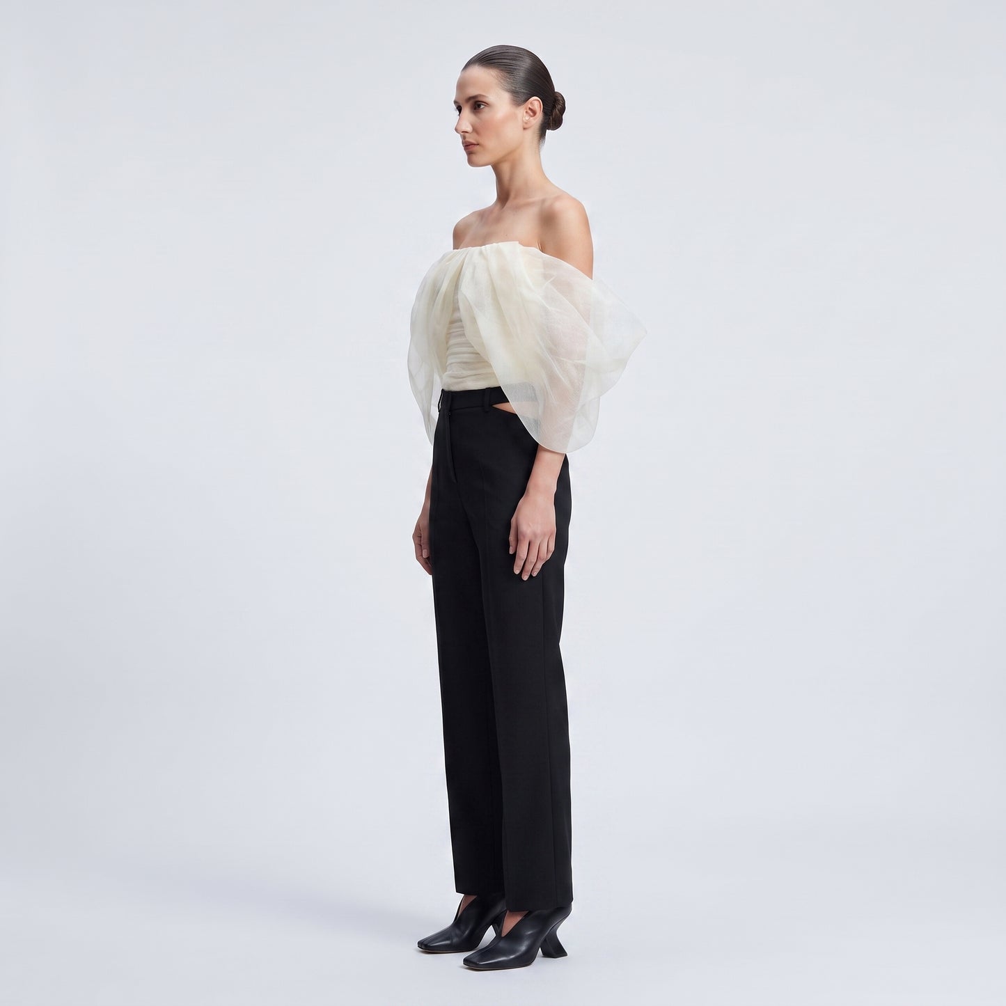 Ethereal Off-Shoulder Tulle Top