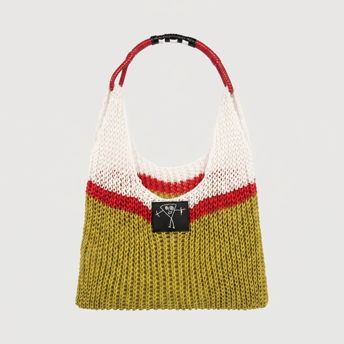 Colorblock Crochet Tote Bag