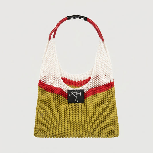 Colorblock Crochet Tote Bag