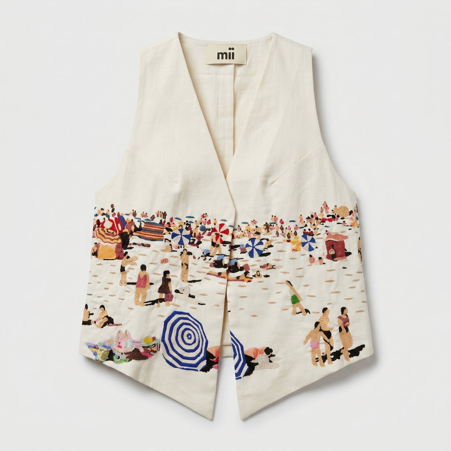 Embroidered Tailored Beachside Vest