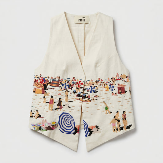 Embroidered Tailored Beachside Vest