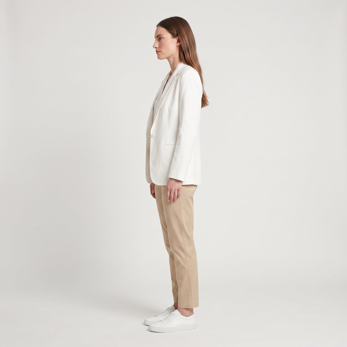 Classic Tailored Beige Chino Trousers