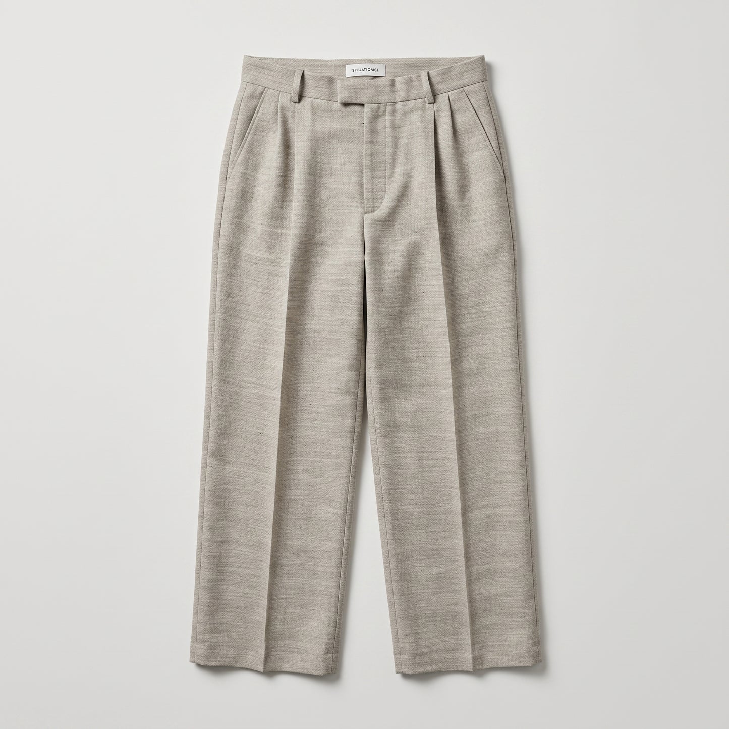 Tailored High-Waisted Beige Trousers