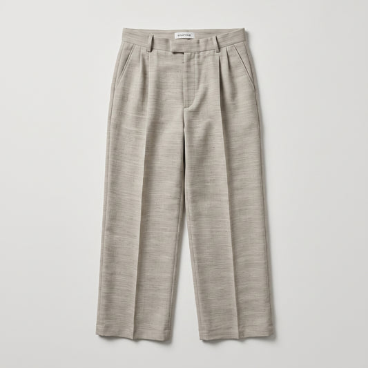 Tailored High-Waisted Beige Trousers