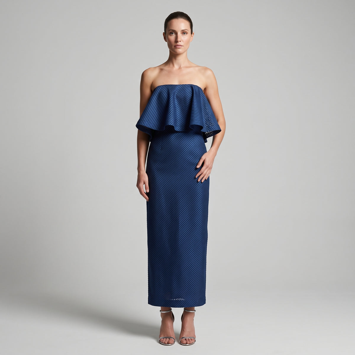 Off-Shoulder Ruffle Sheath Dress