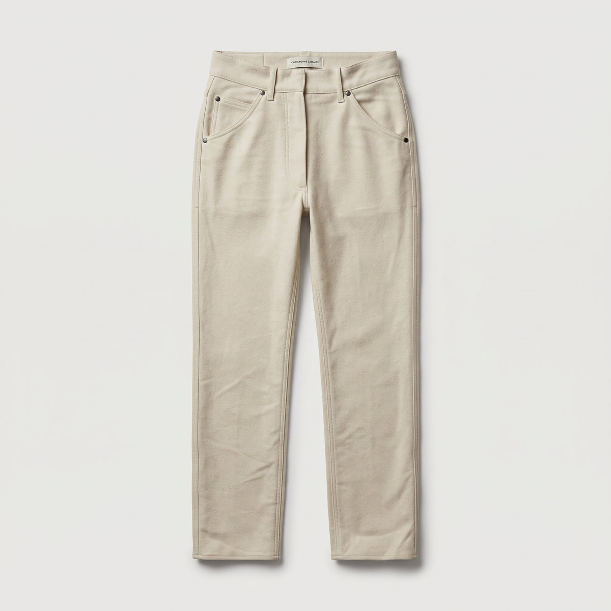 Minimalist High-Rise Cotton Trousers
