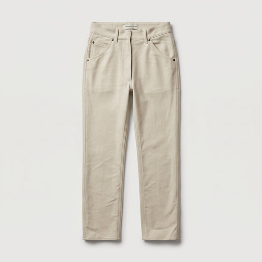 Minimalist High-Rise Cotton Trousers