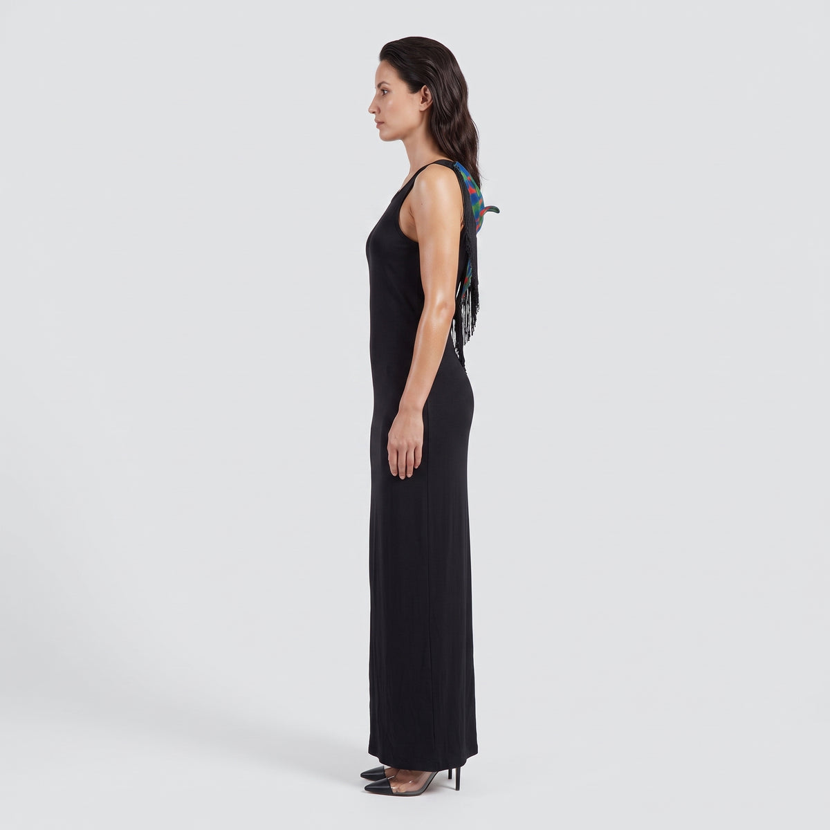 Essential Ribbed Black Midi Dress