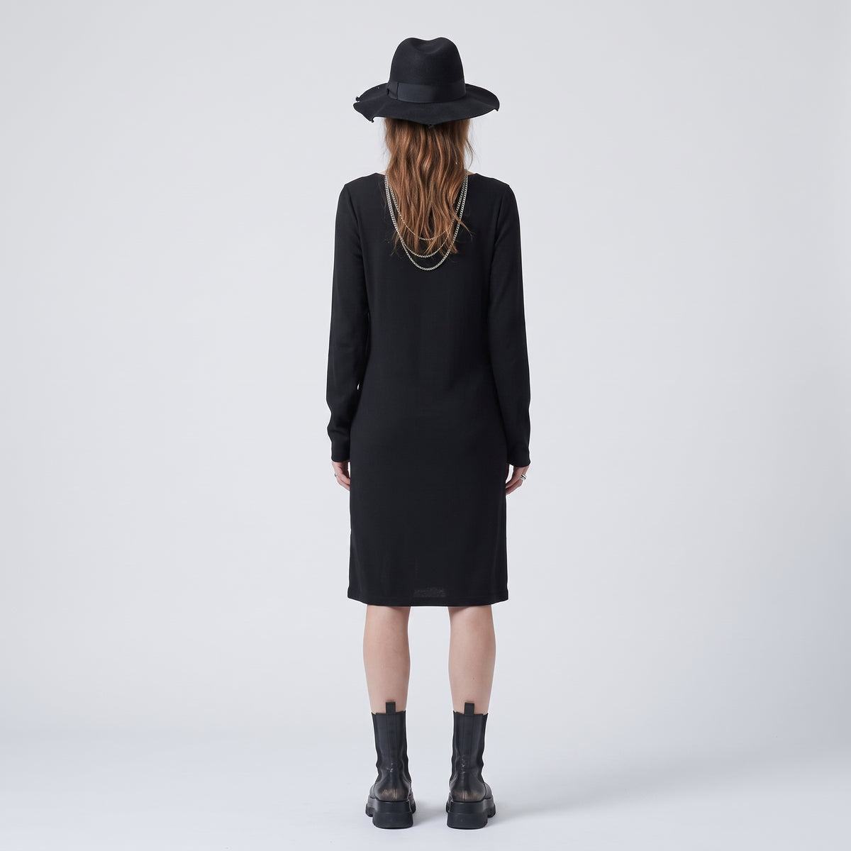 Minimalist Black Long Sleeve Dress