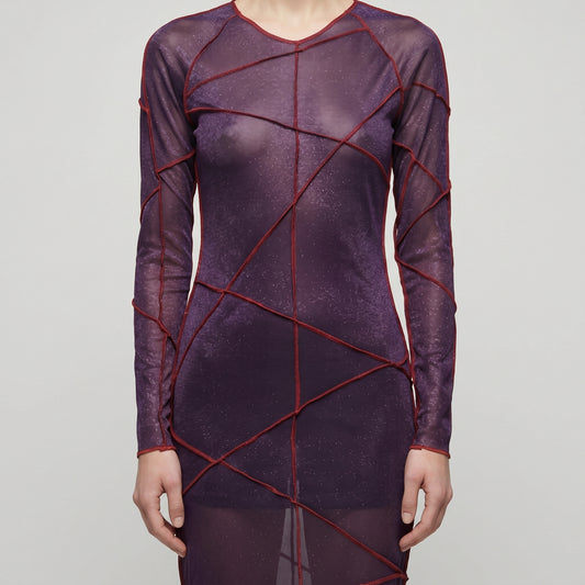 Geometric Mesh Midi Dress