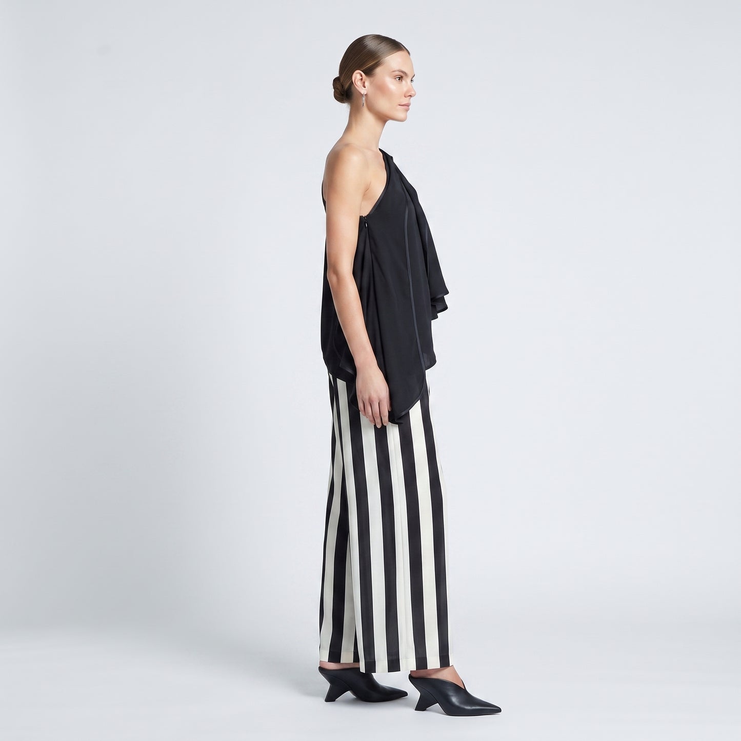 Architectural One-Shoulder Ruffle Top
