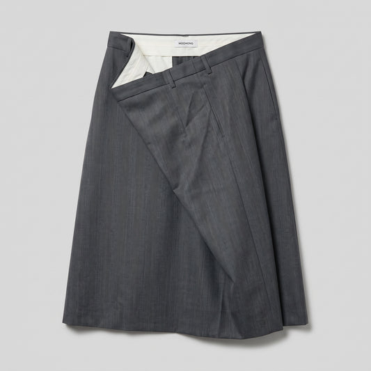 Tailored Charcoal Wrap Skirt