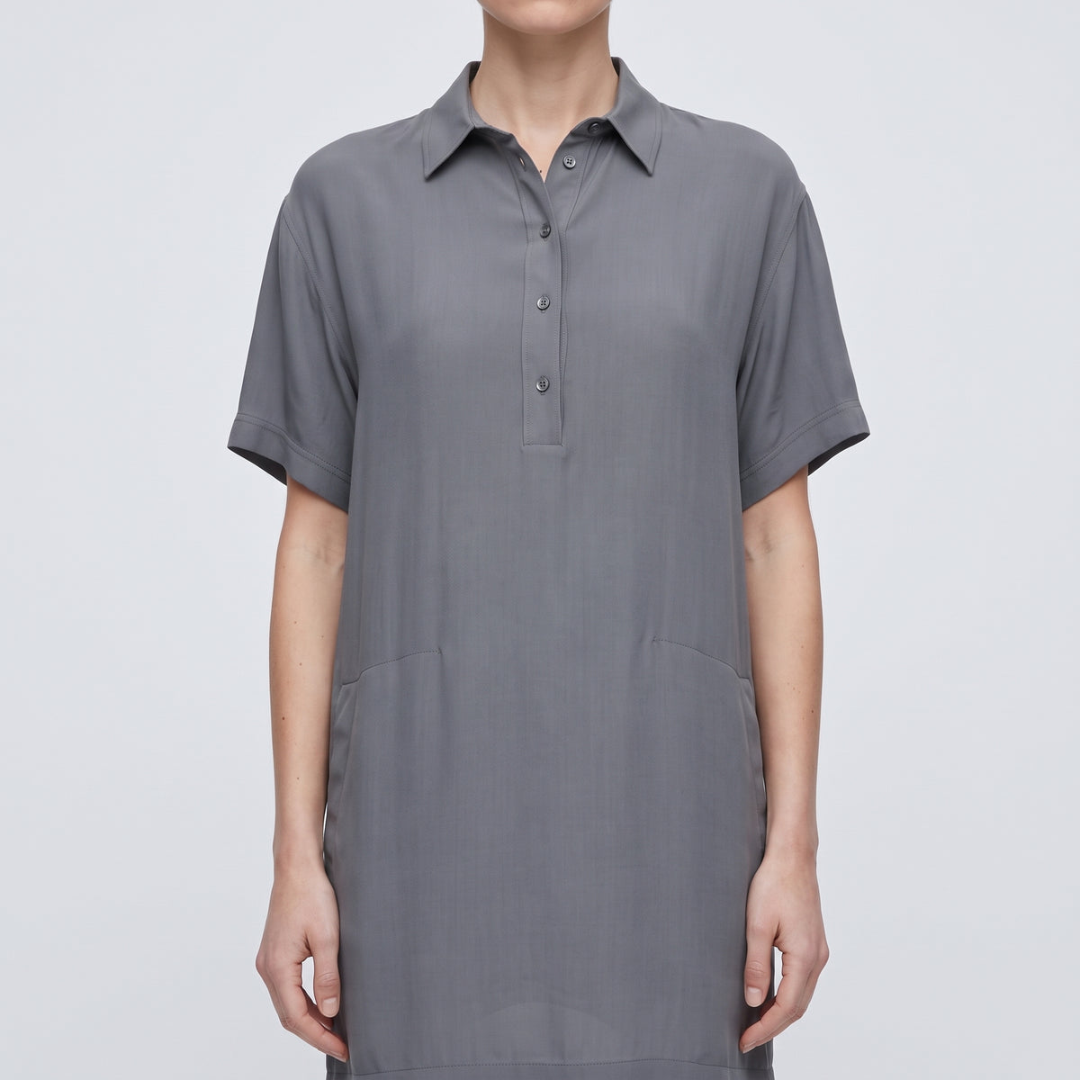 Minimalist Grey Polo Dress