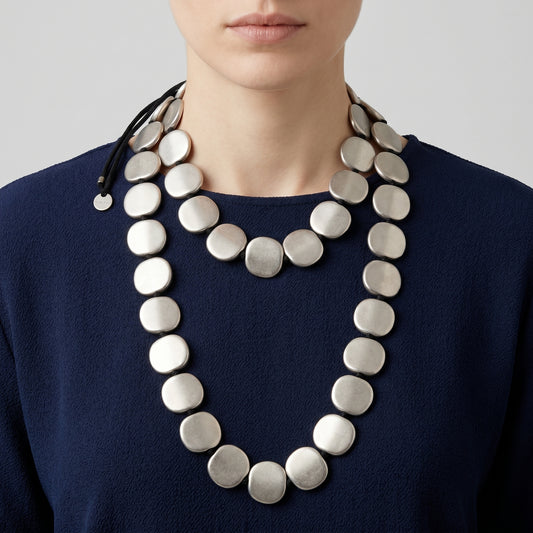 Double Layered Disc Necklace