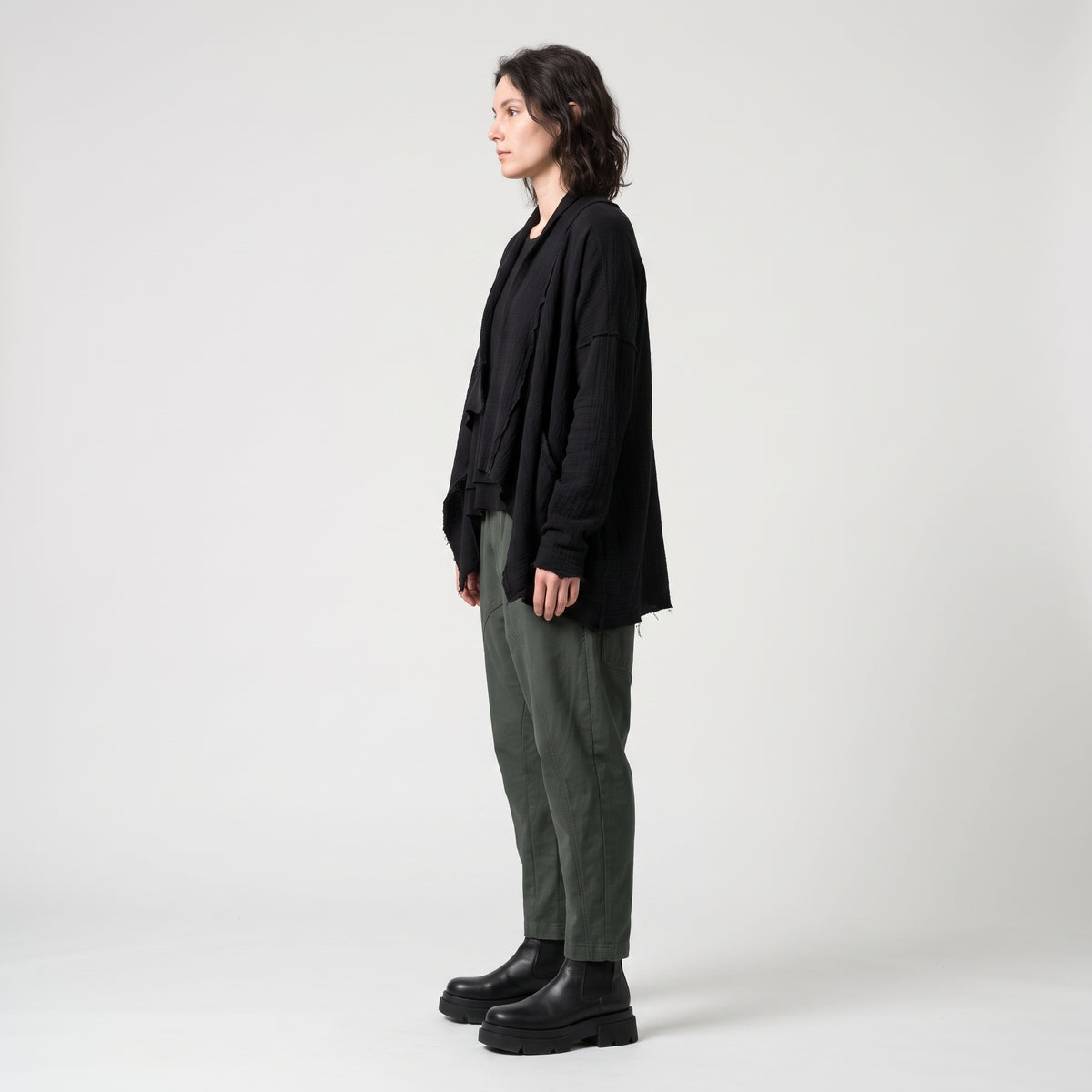 Dropped Crotch Drawstring Trousers