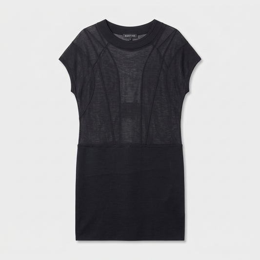 Sheer Panel Sleeveless Top