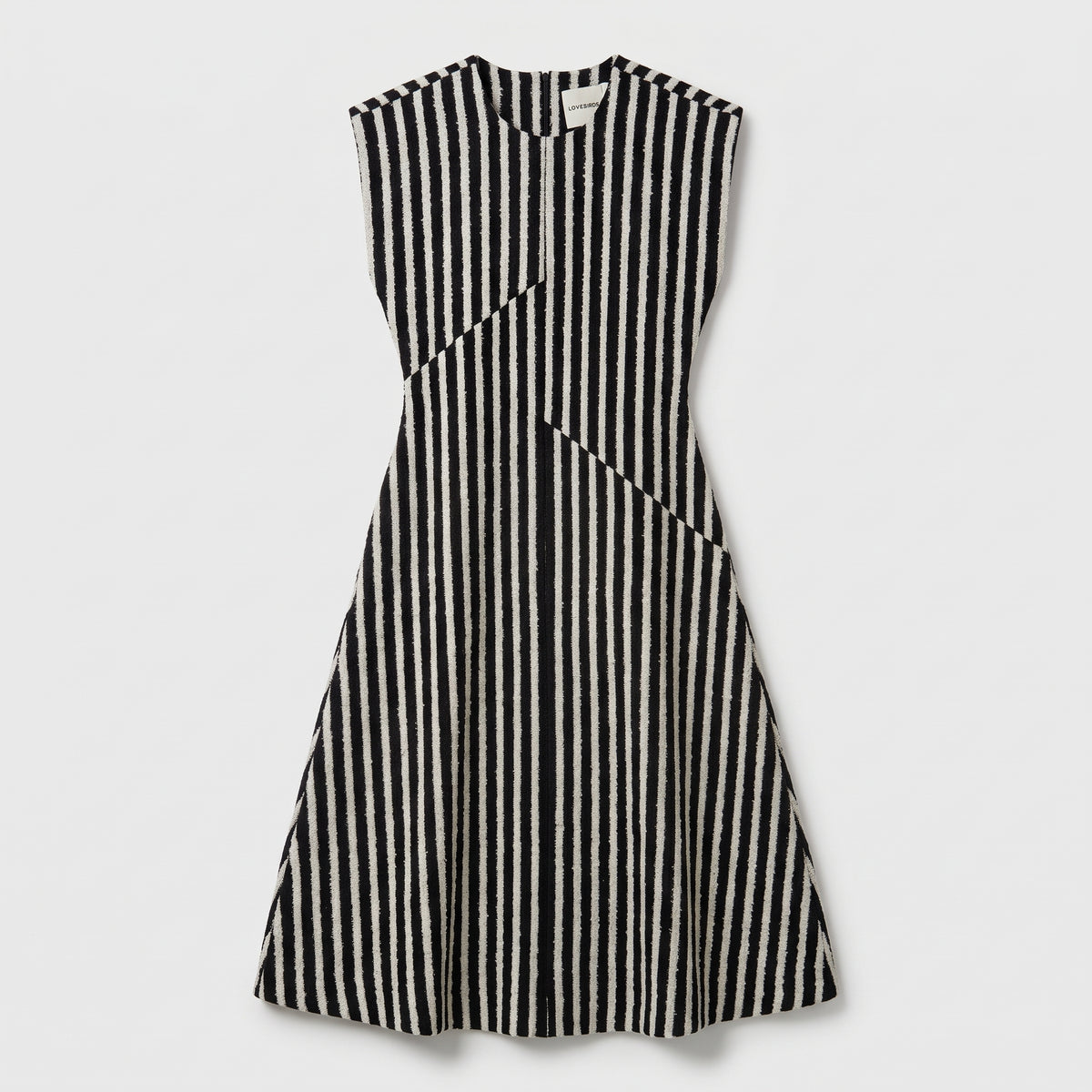 Structured Striped Sleeveless Dress