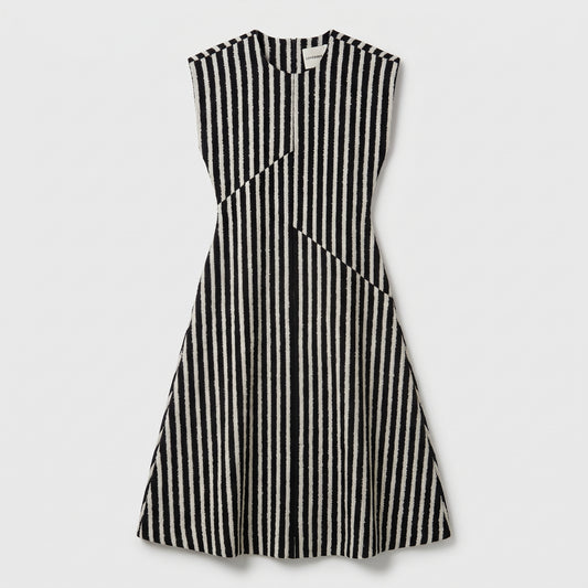 Structured Striped Sleeveless Dress