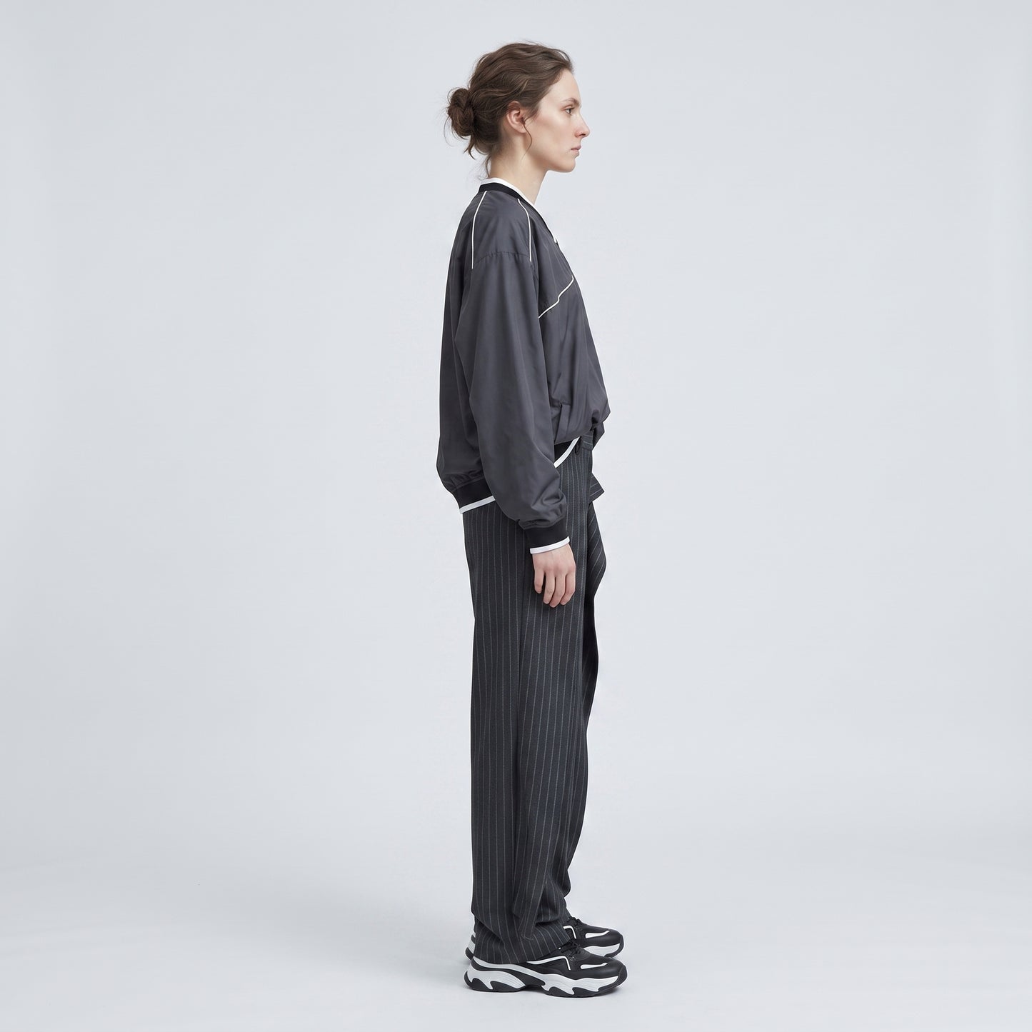 Technical Piping V-Neck Pullover