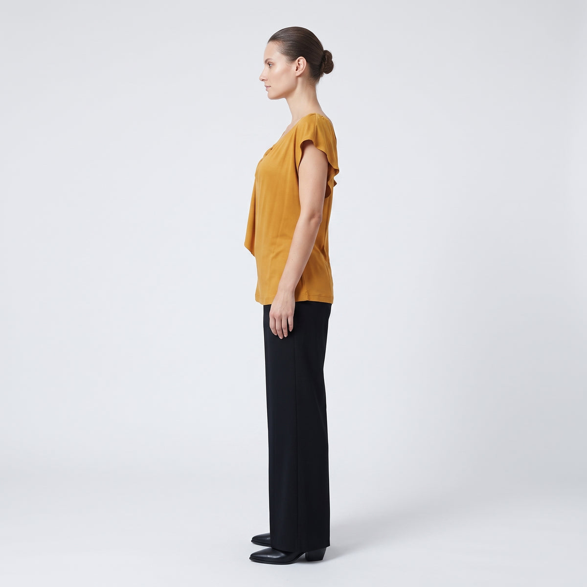 Draped Shoulder Jersey Top