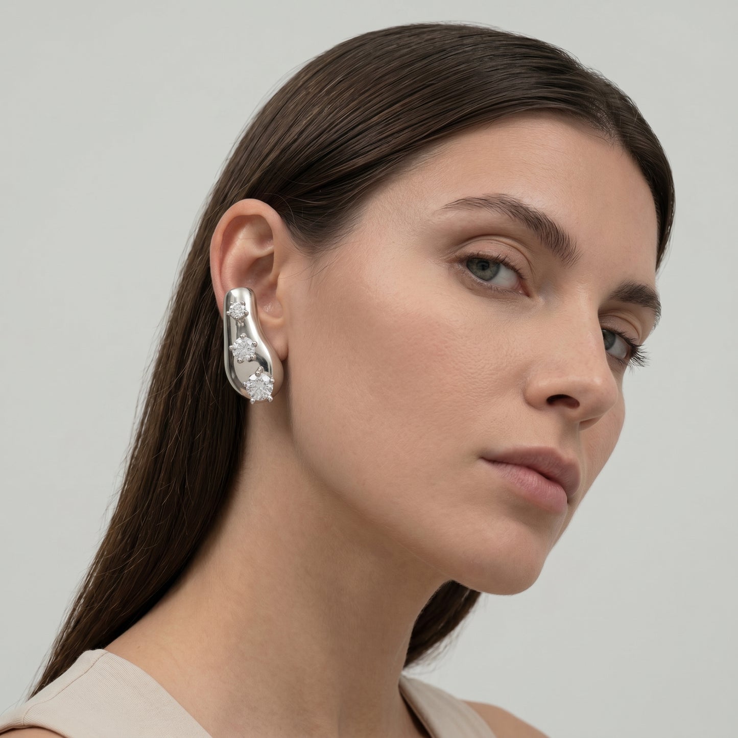 Sculptural Triple Diamond Pendant