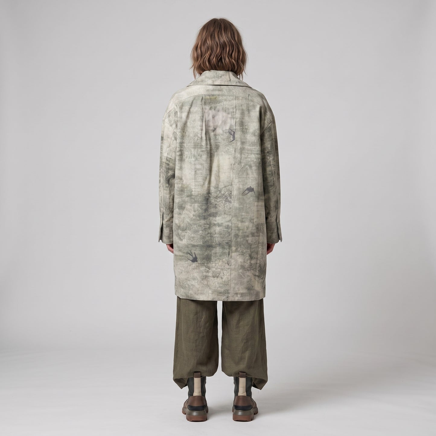 Abstract Print Double-Breasted Jacket