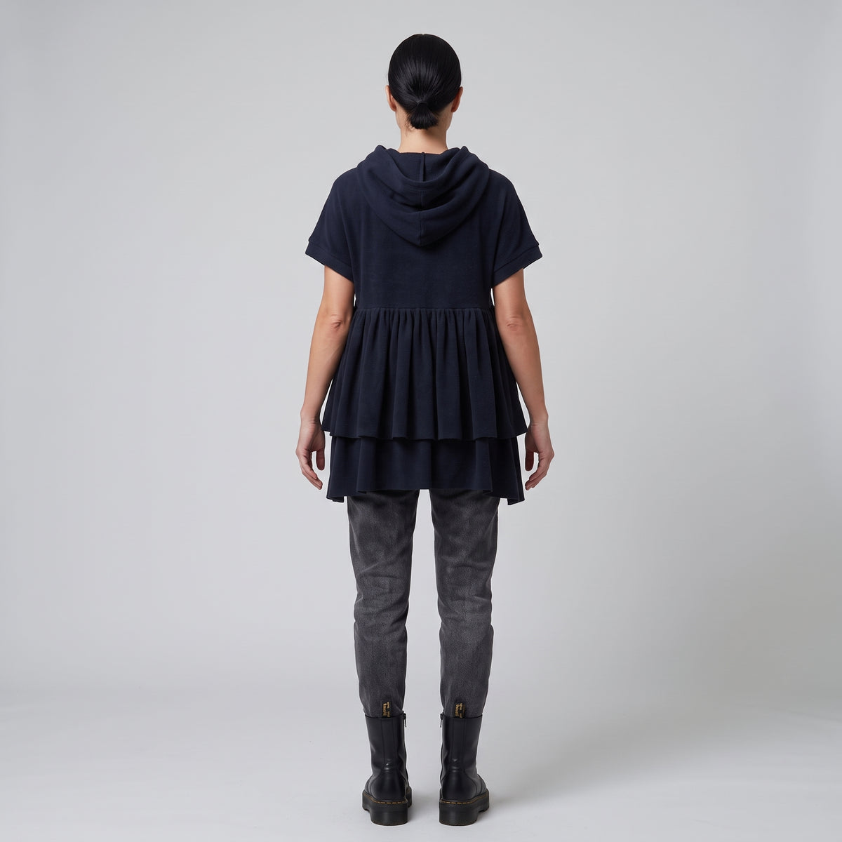 Tiered Hooded Graphic Top