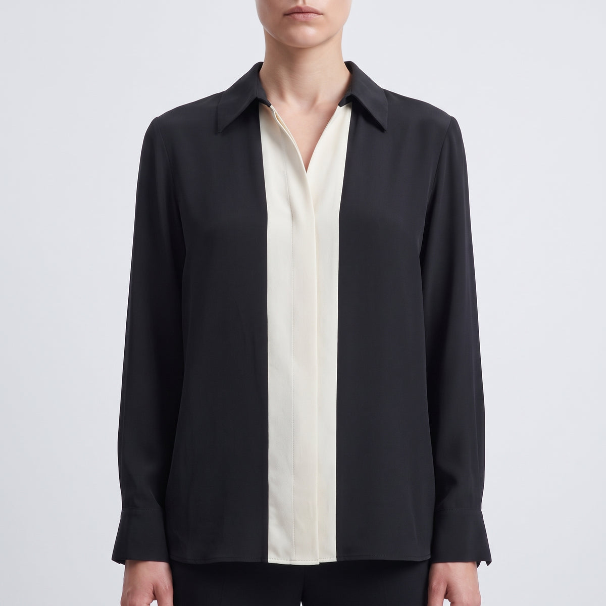 Colorblock Long Sleeve Blouse