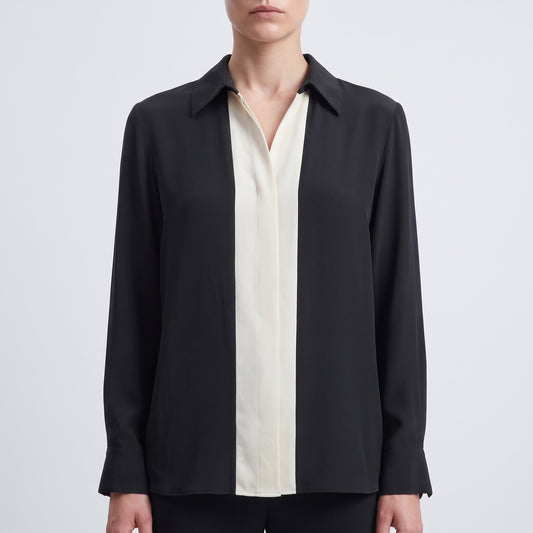Colorblock Long Sleeve Blouse