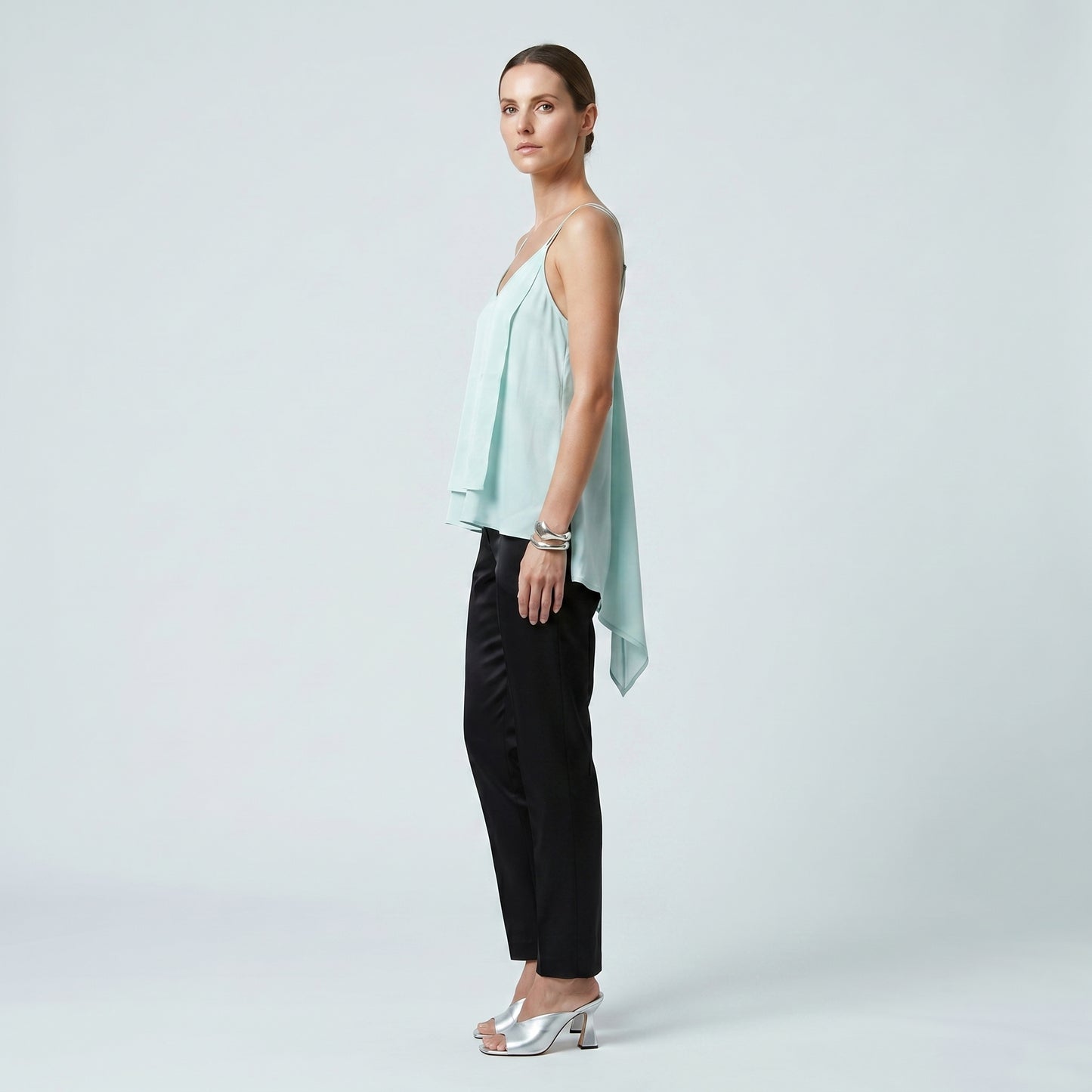Layered Asymmetric Mint Camisole