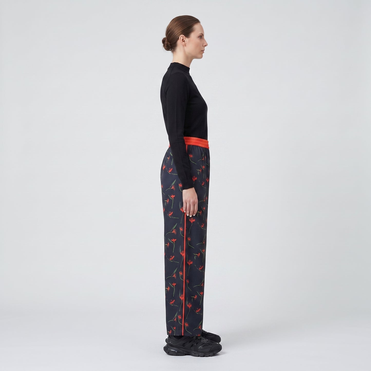 Floral Print Wide Leg Trousers