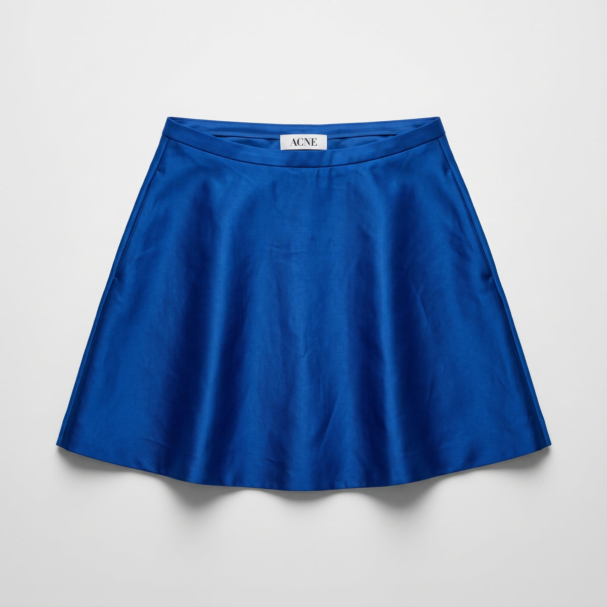 Electric Blue Satin Mini Skirt