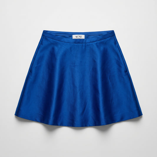 Electric Blue Satin Mini Skirt