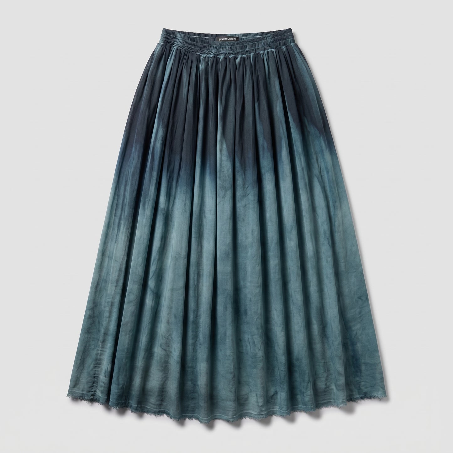 Ombre Dip-Dye Pleated Maxi Skirt