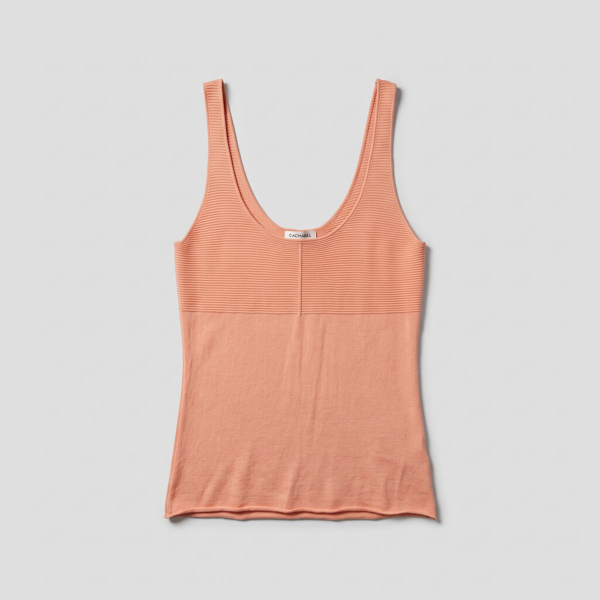 Ribbed Knit Peach Tank Top