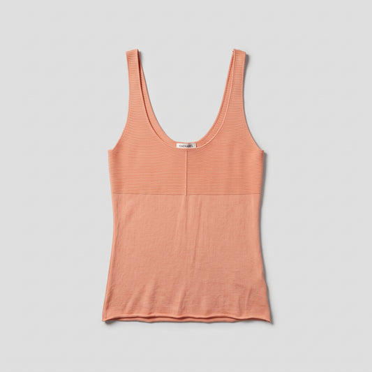 Ribbed Knit Peach Tank Top