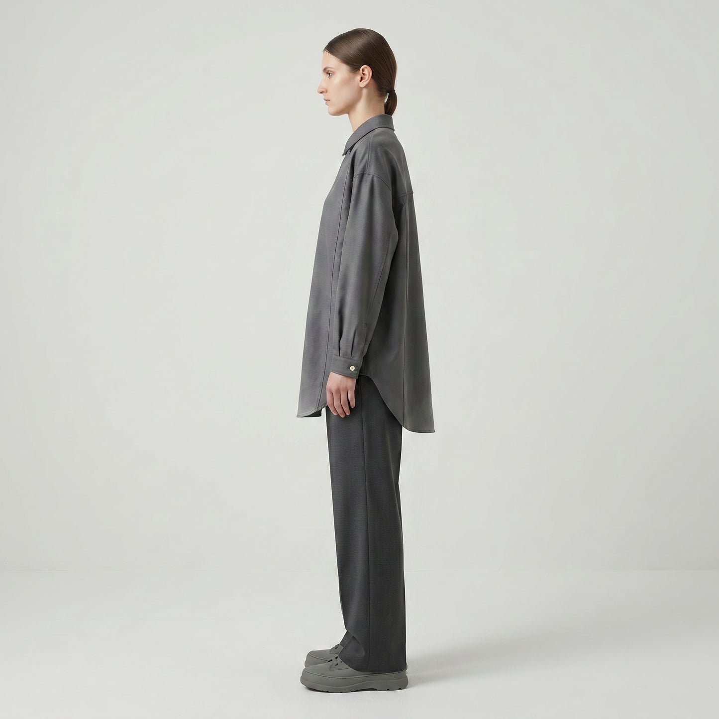 Minimalist Grey Button Down Shirt