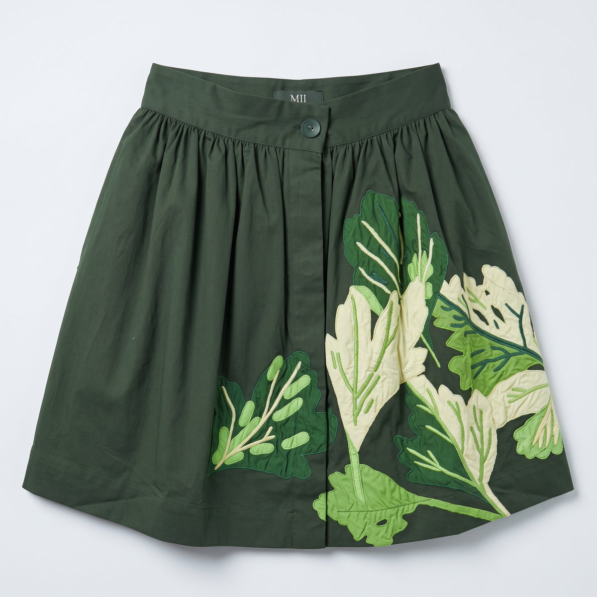 Botanical Embroidered A-Line Skirt