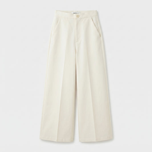 High-Waisted Tailored Wide Trousers