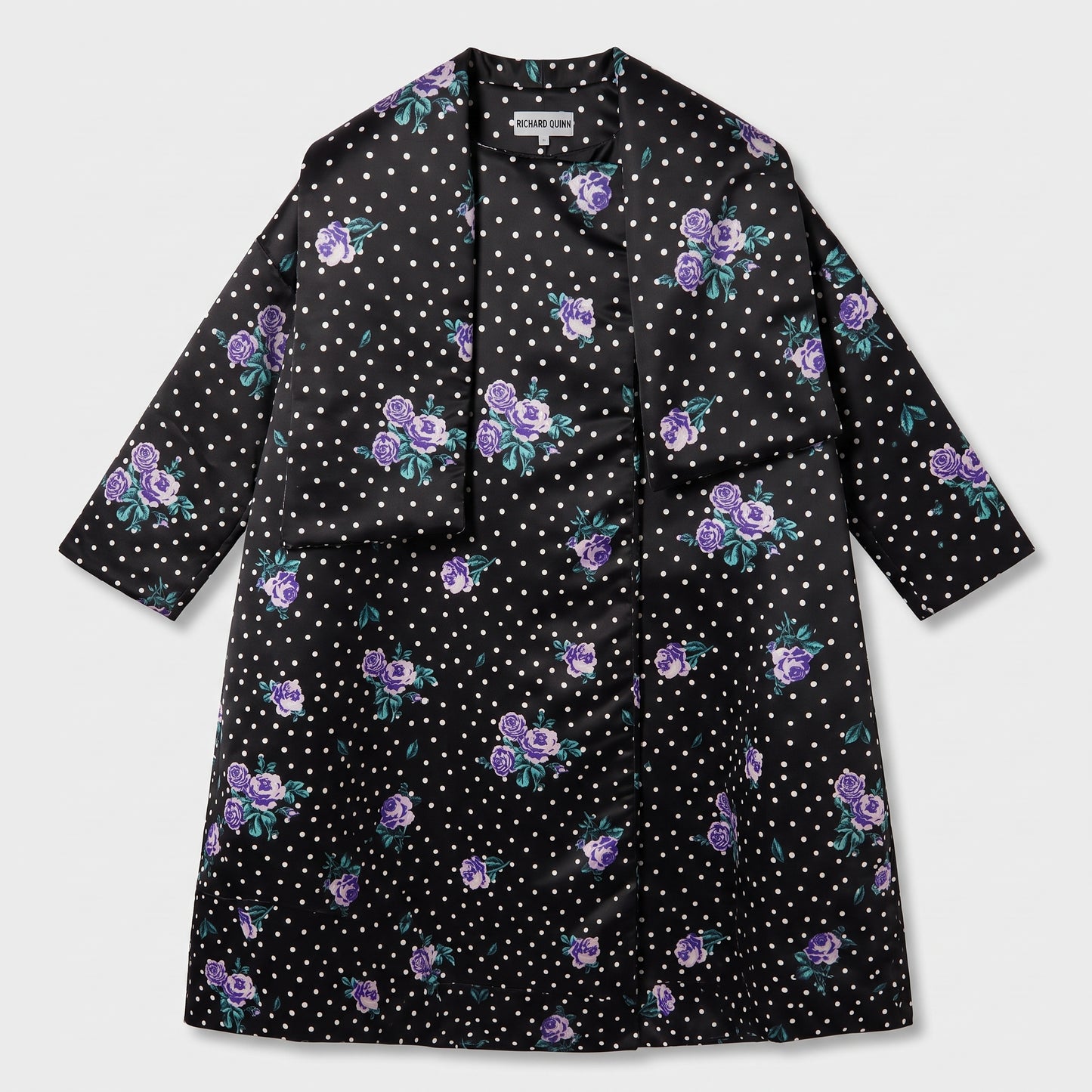 Floral Polka Dot Silk Coat