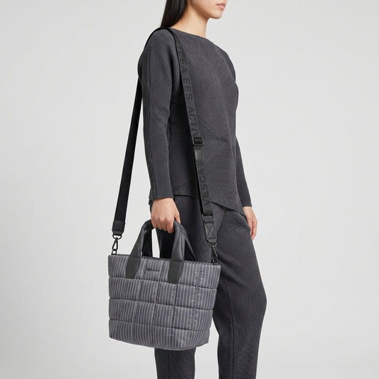 Pinstripe Quilted Tote Bag