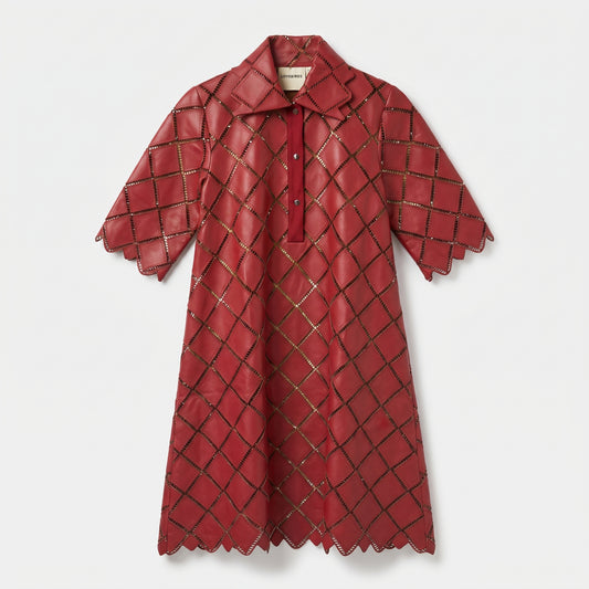 Quilted Leather Statement Dress