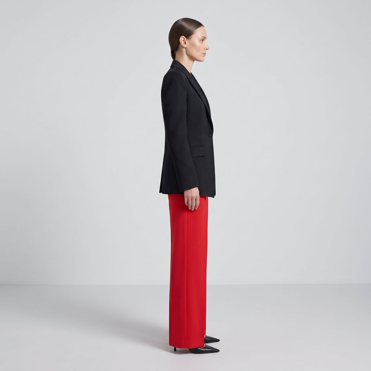 Tailored High-Rise Crimson Trousers