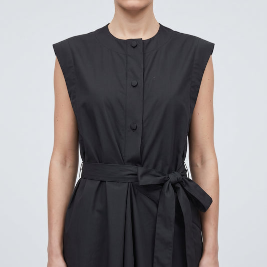 Structured Sleeveless Tie Waist Vest
