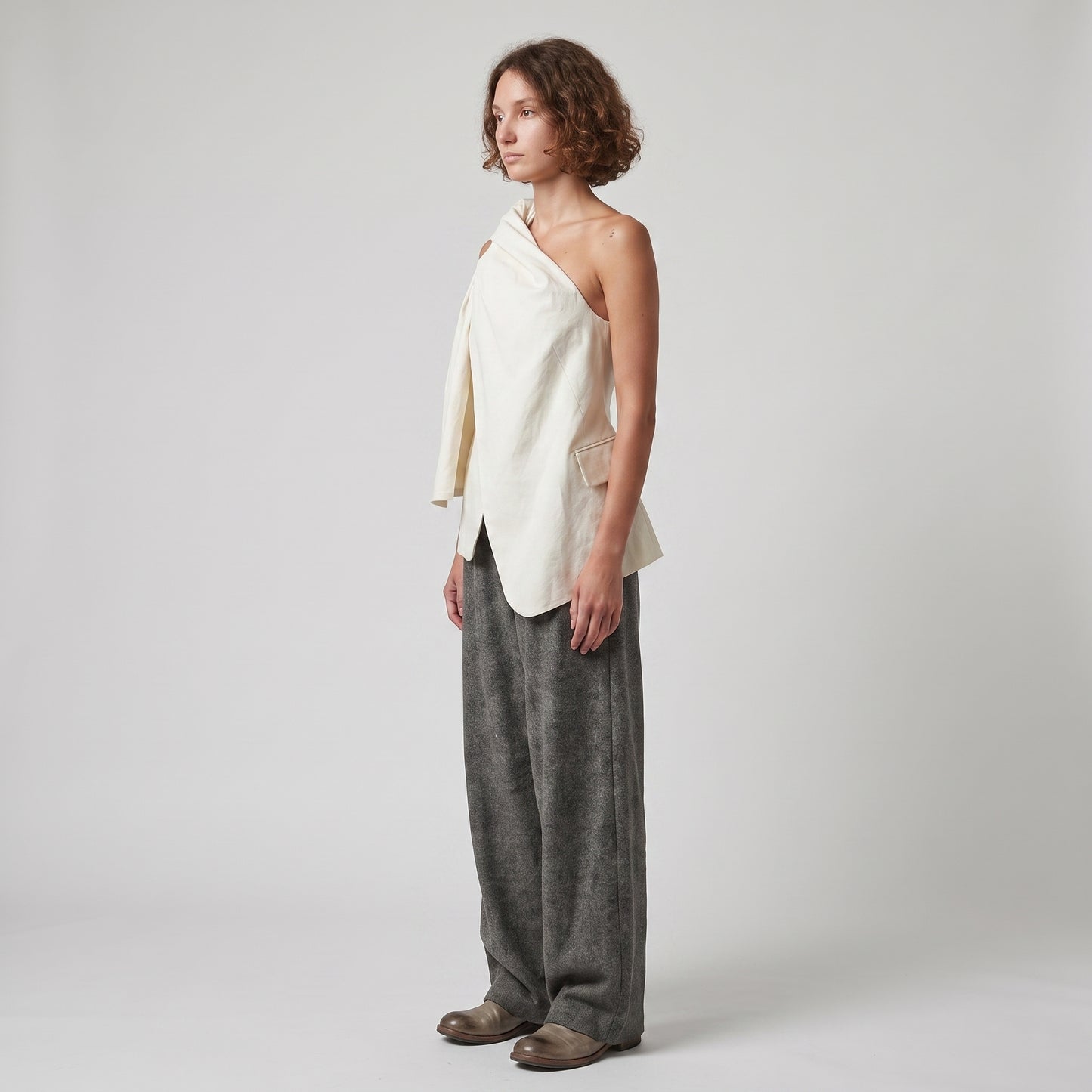 Draped Architectural Sleeveless Vest