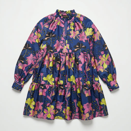 Floral Print Tiered Mini Dress